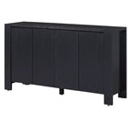 Hostack Mobile credenza a 4 ante con ripiani regolabili per sala da pranzo e cucina, nero