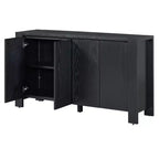 Hostack Mobile credenza a 4 ante con ripiani regolabili per sala da pranzo e cucina, nero