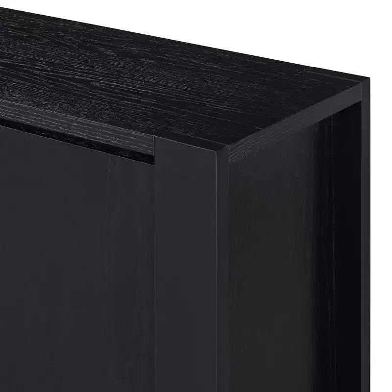Hostack Mobile credenza a 4 ante con ripiani regolabili per sala da pranzo e cucina, nero