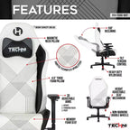 Sedia da Gaming Techni Sport RTA-TS68C-WHT Comfort Edge Bianca