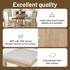 GDFStudio Salome 5 Piece Dining Set with Extendable Round Table and Upholstered Chairs