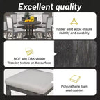 GDFStudio Salome 5 Piece Dining Set with Extendable Round Table and Upholstered Chairs