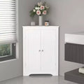 GDFStudio Jessamine Freestanding Corner Bathroom Storage Cabinet with Adjustable Shelf