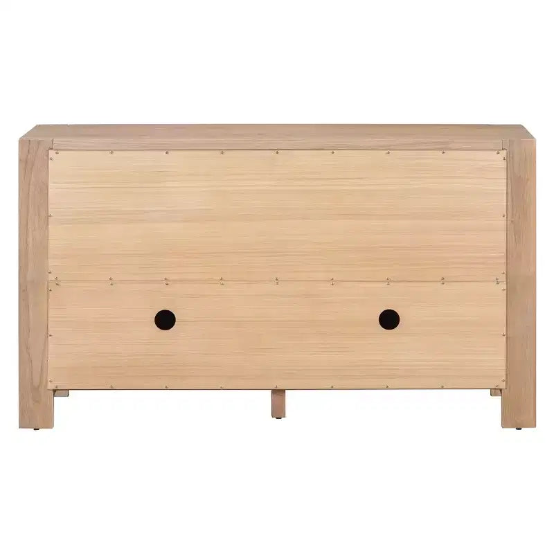 Hostack 4-Door Retro Wood Sideboard Buffet Cabinet with Storage, Distressed Finish and Adjustable Shelves for Dining&Living Room, Natural