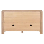 Hostack 4-Door Retro Wood Sideboard Buffet Cabinet with Storage, Distressed Finish and Adjustable Shelves for Dining&Living Room, Natural