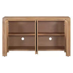 Hostack 4-Door Retro Wood Sideboard Buffet Cabinet with Storage, Distressed Finish and Adjustable Shelves for Dining&Living Room, Natural