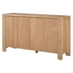 Hostack 4-Door Retro Wood Sideboard Buffet Cabinet with Storage, Distressed Finish and Adjustable Shelves for Dining&Living Room, Natural