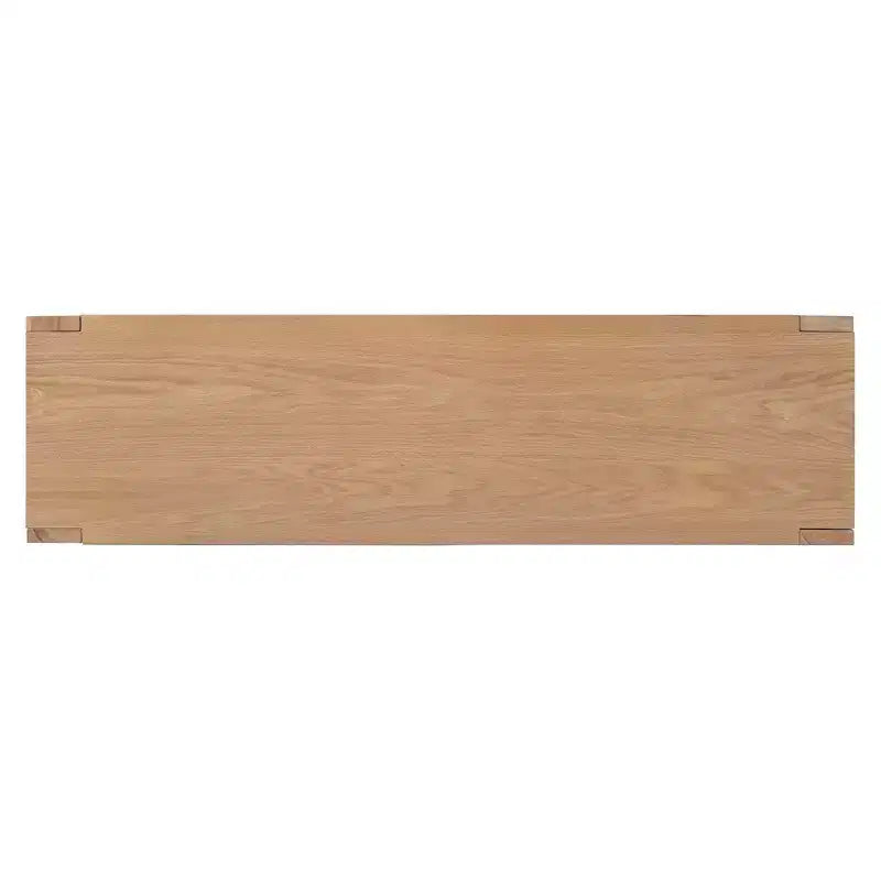 Hostack 4-Door Retro Wood Sideboard Buffet Cabinet with Storage, Distressed Finish and Adjustable Shelves for Dining&Living Room, Natural
