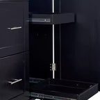Rolling Kitchen Island with Storage, Kitchen Cart with Rubber Wood Top, 3 Drawers, 2 Slide-Out Shelves & Internal Rack, Spice & Tower Rack