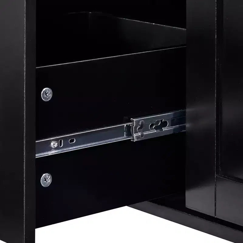 Rolling Kitchen Island with Storage, Kitchen Cart with Rubber Wood Top, 3 Drawers, 2 Slide-Out Shelves & Internal Rack, Spice & Tower Rack