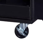 Rolling Kitchen Island with Storage, Kitchen Cart with Rubber Wood Top, 3 Drawers, 2 Slide-Out Shelves & Internal Rack, Spice & Tower Rack
