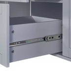 Rolling Kitchen Island with Storage, Kitchen Cart with Rubber Wood Top, 3 Drawers, 2 Slide-Out Shelves & Internal Rack, Spice & Tower Rack