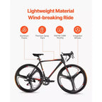 Bici da Corsa VEVOR, Ruote 700C, Bici da Corsa SHIMANO 14 Velocità, Bici da Corsa Urbana con Telaio in Lega di Alluminio, Manubrio da Corsa, Nero