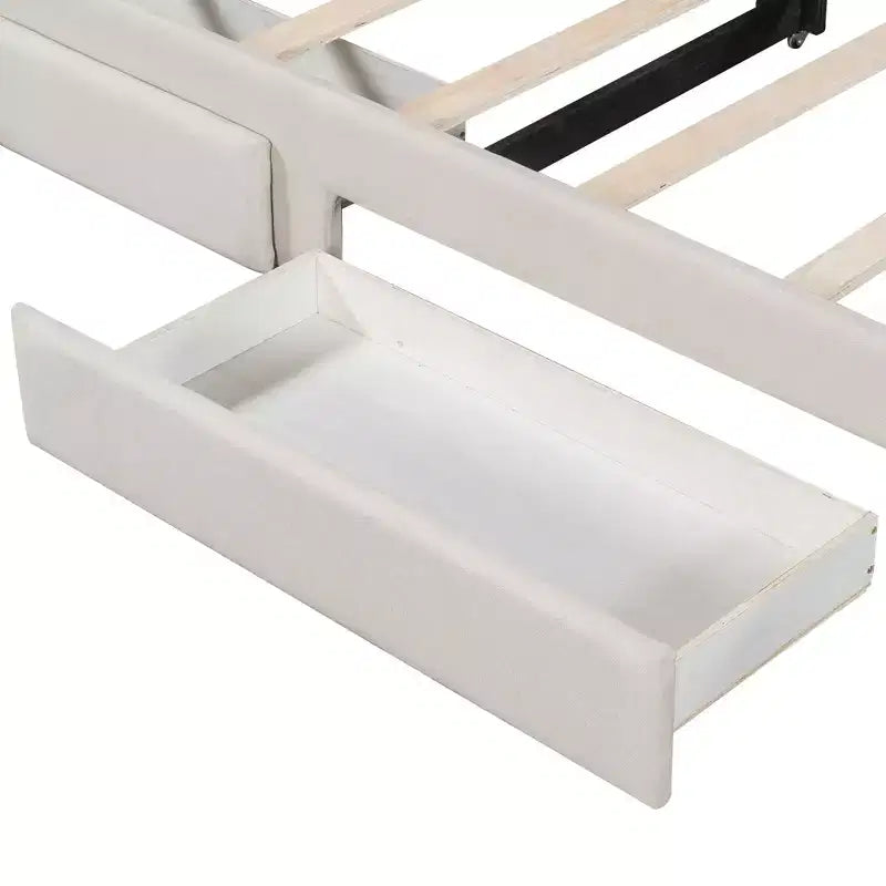 Whisen Twin XL Upholstered Daybed with 2 Storage Drawers, Extendable to King