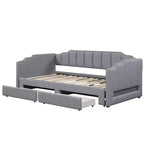 Whisen Twin XL Upholstered Daybed with 2 Storage Drawers, Extendable to King