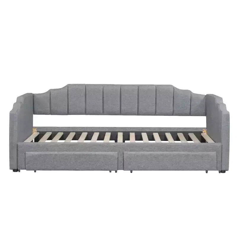 Whisen Twin XL Upholstered Daybed with 2 Storage Drawers, Extendable to King