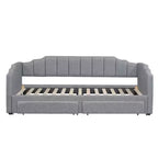 Whisen Twin XL Upholstered Daybed with 2 Storage Drawers, Extendable to King