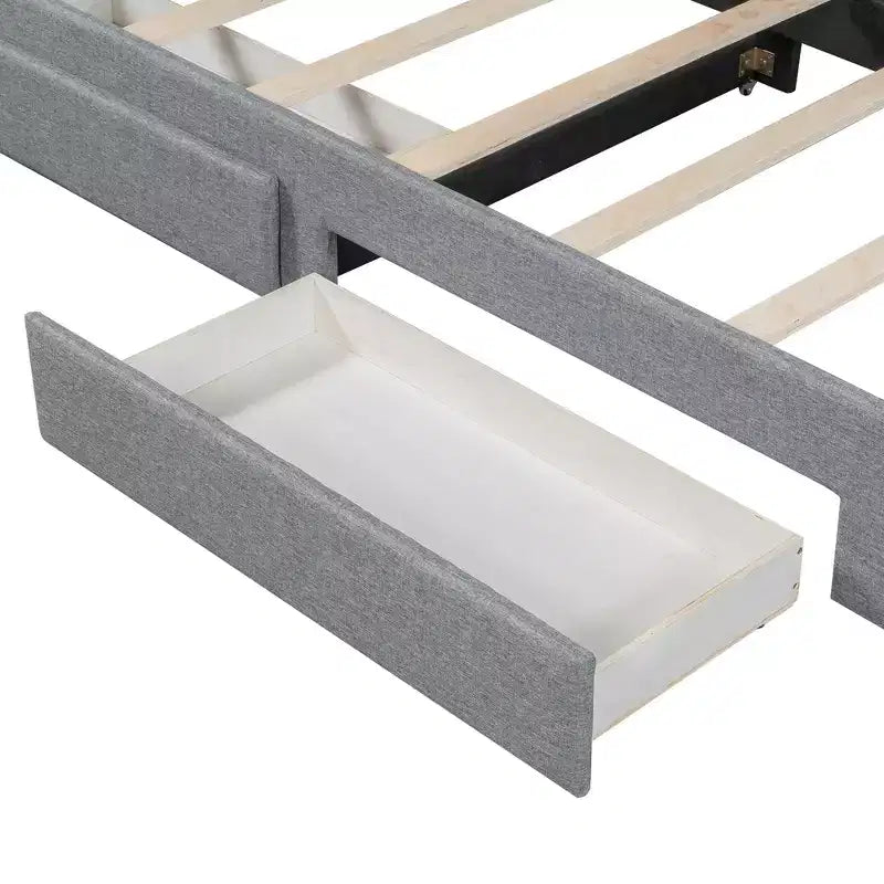 Whisen Twin XL Upholstered Daybed with 2 Storage Drawers, Extendable to King