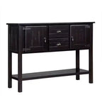 Hostack 48'' Solid Wood Sideboard Console Table with 2 Drawers, Cabinets and Bottom Shelf for Living and Dining Room, Espresso