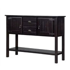 Hostack 48'' Solid Wood Sideboard Console Table with 2 Drawers, Cabinets and Bottom Shelf for Living and Dining Room, Espresso