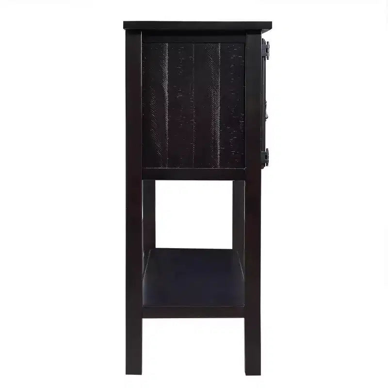 Hostack 48'' Solid Wood Sideboard Console Table with 2 Drawers, Cabinets and Bottom Shelf for Living and Dining Room, Espresso