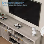 COZONY 59in Farmhouse TV Stand with Fluted Door & Adjustable Shelves, Entertainment Center for 65 TVs