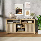 COZONY 59in Farmhouse TV Stand with Fluted Door & Adjustable Shelves, Entertainment Center for 65 TVs