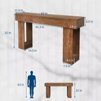 Consolle lunga 63" per ingresso - Tavolo da divano in stile rustico per retro-divano, tavolo da corridoio e soggiorno, tavolo da ingresso in legno rustico per atrio, decorazione per la casa