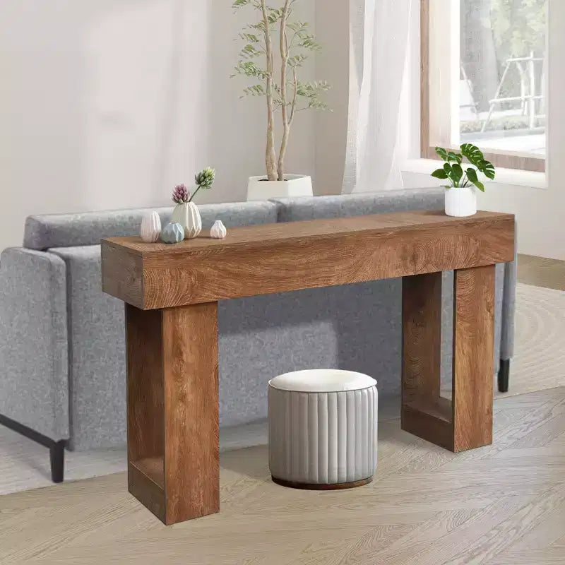 Consolle lunga 63" per ingresso - Tavolo da divano in stile rustico per retro-divano, tavolo da corridoio e soggiorno, tavolo da ingresso in legno rustico per atrio, decorazione per la casa