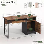 Bestier Scrivania da Computer 48" con Contenitore, Piccola Scrivania Direzionale con Mobiletto, Ripiano Aperto e Vassoio Tastiera per Ufficio Domestico e Studio