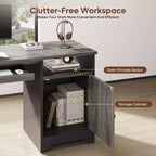 Bestier Scrivania da Computer 48" con Contenitore, Piccola Scrivania Direzionale con Mobiletto, Ripiano Aperto e Vassoio Tastiera per Ufficio Domestico e Studio
