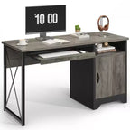 Bestier Scrivania da Computer 48" con Contenitore, Piccola Scrivania Direzionale con Mobiletto, Ripiano Aperto e Vassoio Tastiera per Ufficio Domestico e Studio