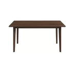 Mid-Century Solid Wood Dining Table  Seats 4-6, Brown Finish