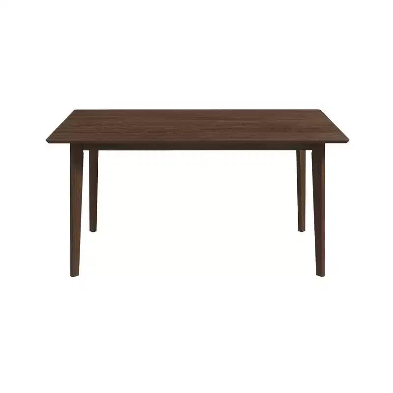 Mid-Century Solid Wood Dining Table  Seats 4-6, Brown Finish