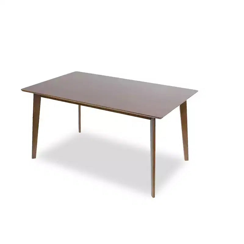 Mid-Century Solid Wood Dining Table  Seats 4-6, Brown Finish