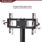 Supporto TV multifunzione nero da 89,9 cm - Staffa girevole regolabile in altezza con 3 ripiani in vetro temperato
