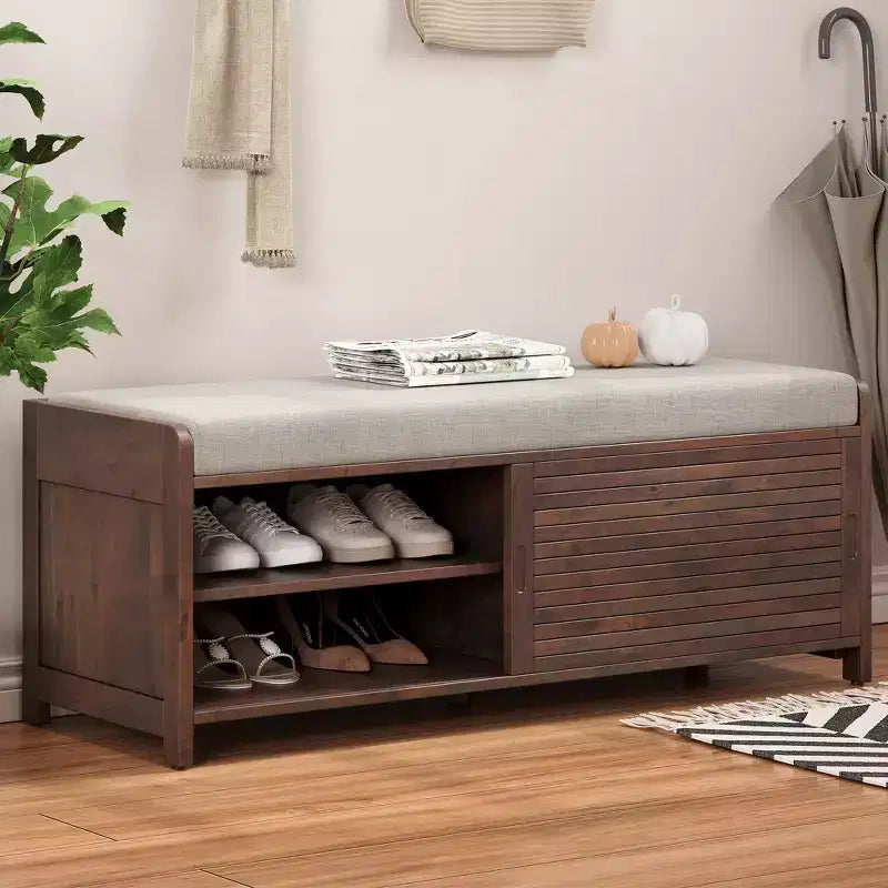 GDFStudio Panca portascarpe Morley con contenitore e cuscino mobile