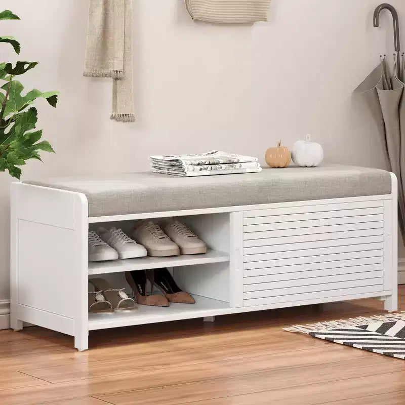 GDFStudio Panca portascarpe Morley con contenitore e cuscino mobile