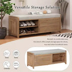 GDFStudio Panca portascarpe Morley con contenitore e cuscino mobile
