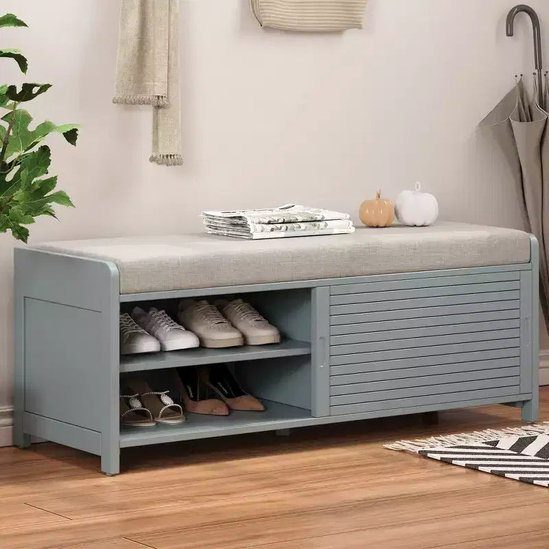 GDFStudio Panca portascarpe Morley con contenitore e cuscino mobile