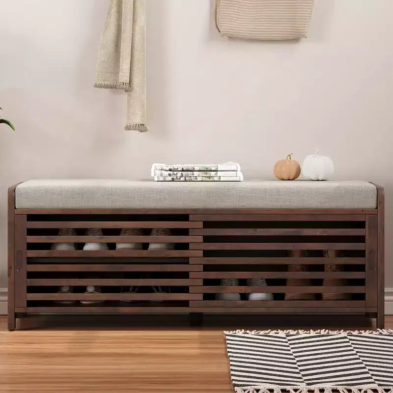 GDFStudio Morley Shoe Bench with Storage and Movable Cushion