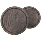 HomeRoots Tavolino rotondo con doppio ripiano in legno massello e ferro, 48 cm, naturale e nero