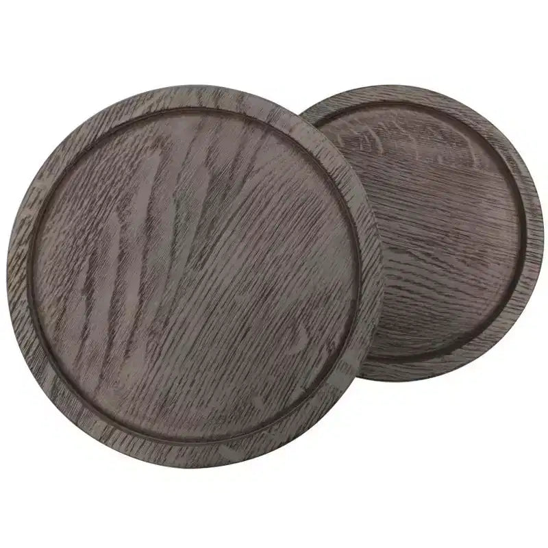 HomeRoots Tavolino rotondo con doppio ripiano in legno massello e ferro, 48 cm, naturale e nero