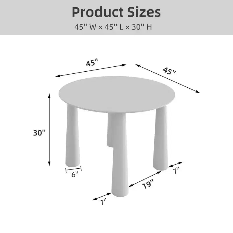 PexFix Tavolo da pranzo rotondo da 45 cm, tavolo da cucina per 4 persone con piano a bordo arcuato e 4 gambe affusolate per soggiorno, sala da pranzo, ufficio, caffetteria, resistente, nero