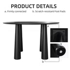PexFix Tavolo da pranzo rotondo da 45 cm, tavolo da cucina per 4 persone con piano a bordo arcuato e 4 gambe affusolate per soggiorno, sala da pranzo, ufficio, caffetteria, resistente, nero