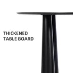 PexFix Tavolo da pranzo rotondo da 45 cm, tavolo da cucina per 4 persone con piano a bordo arcuato e 4 gambe affusolate per soggiorno, sala da pranzo, ufficio, caffetteria, resistente, nero
