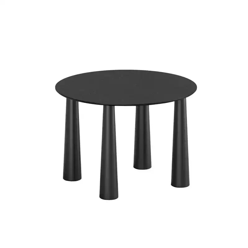 PexFix Tavolo da pranzo rotondo da 45 cm, tavolo da cucina per 4 persone con piano a bordo arcuato e 4 gambe affusolate per soggiorno, sala da pranzo, ufficio, caffetteria, resistente, nero