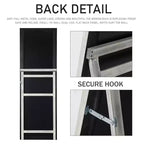 MAYEERTY Specchio a figura intera in legno massello spazzolato bianco lavato 64x21 pollici con supporto in vetro temperato
