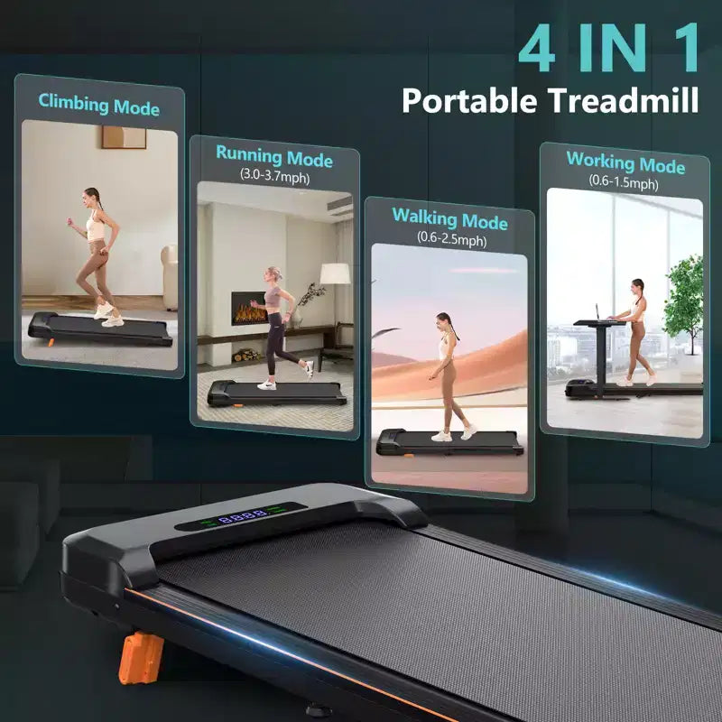 Tapis Roulant Pieghevole KERDOM, Tapis Roulant Sottoscrivania, Tapis Roulant per Ufficio Domestico, Tapis Roulant Silenzioso 2 in 1 per Camminata e Corsa Leggera