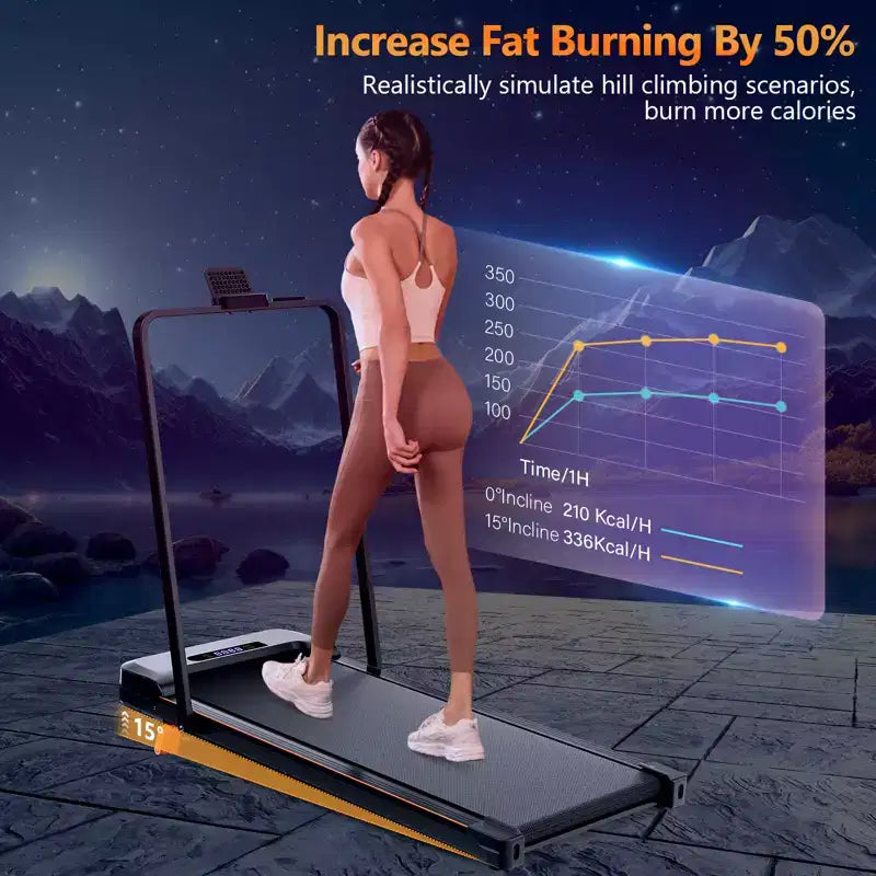 Tapis Roulant da Camminata KERDOM Sotto Scrivania, Tapis Roulant Portatile per Casa e Ufficio, Tapis Roulant 2 in 1 con Telecomando, Capacità 158 kg, Tapis Roulant da 2,5 HP con LED
